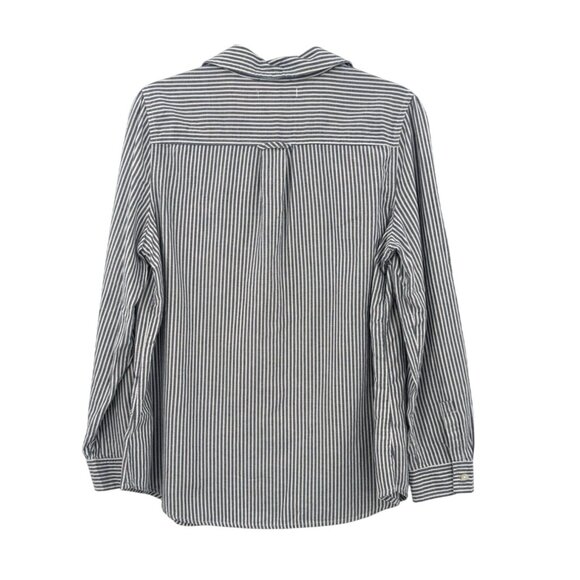 Old Navy Striped Button Up Shirt Women Size L Nautical Coastal Normcore Office - Picture 2 of 8